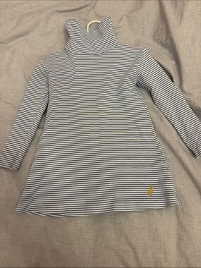 The Beaufort Bonnet Company Blue & White Striped Turtleneck Dress